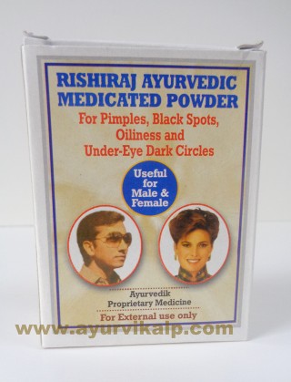 Rishiraj Ayruvedic, MEDICATIED POWDER, 23g, Pimples, Under Eye Dark Circles